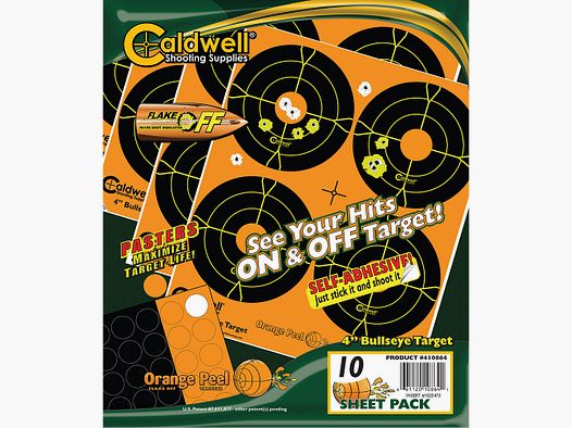 Orange Peel 4″ bulls-eye: 10 sheets