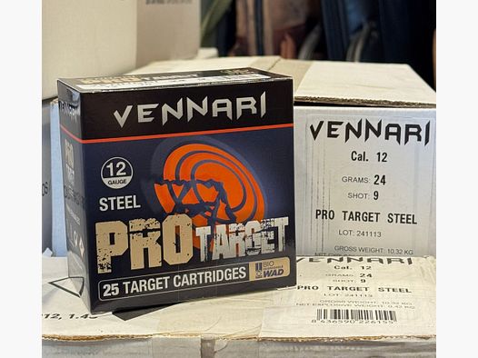 Vennari Pro Target Steel (Cartuchos de acero) para Skeet Calibre 12/70 (No. 9) 24g - SKEET ACERO