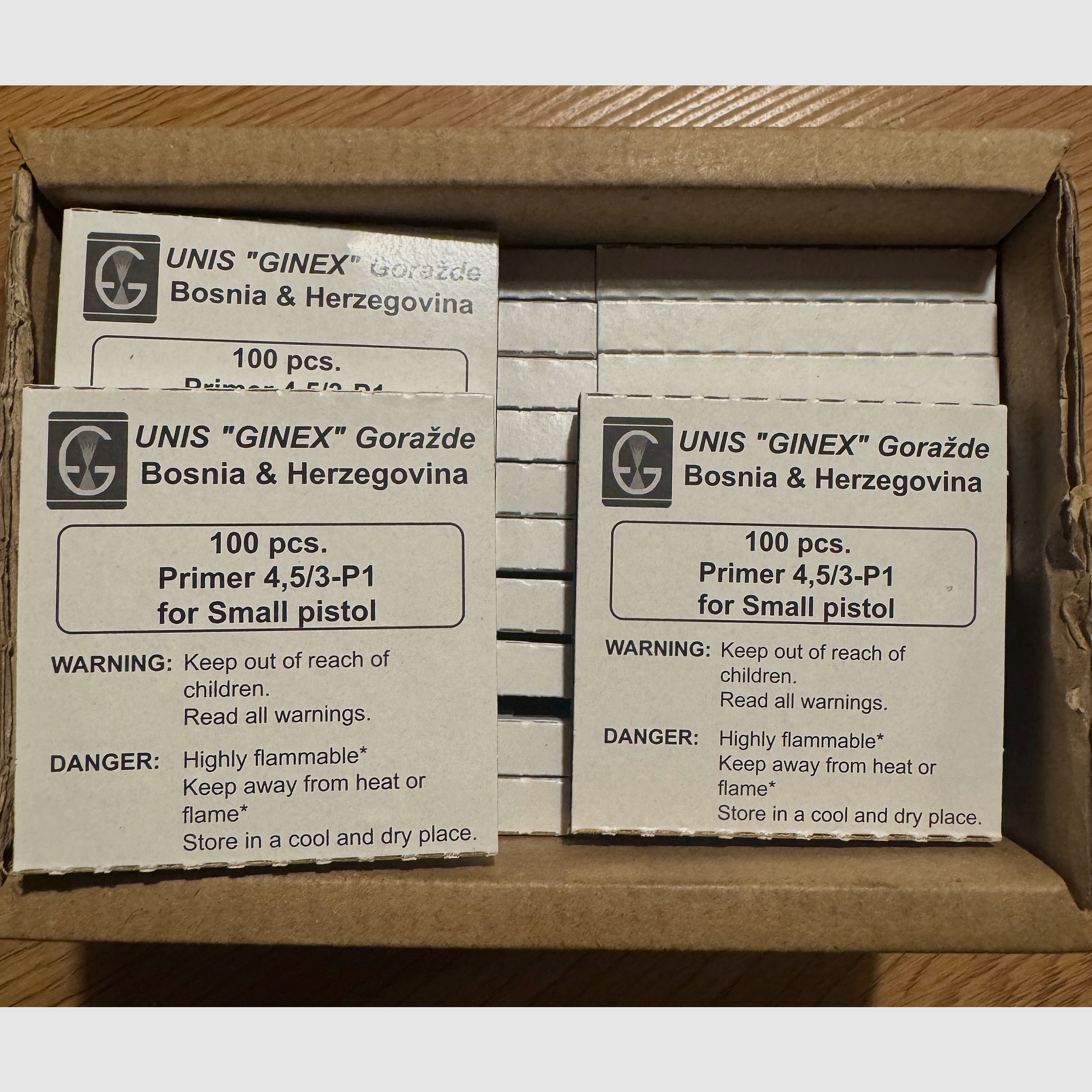 Ginex primers small pistol 1900 pcs. — No shipping —