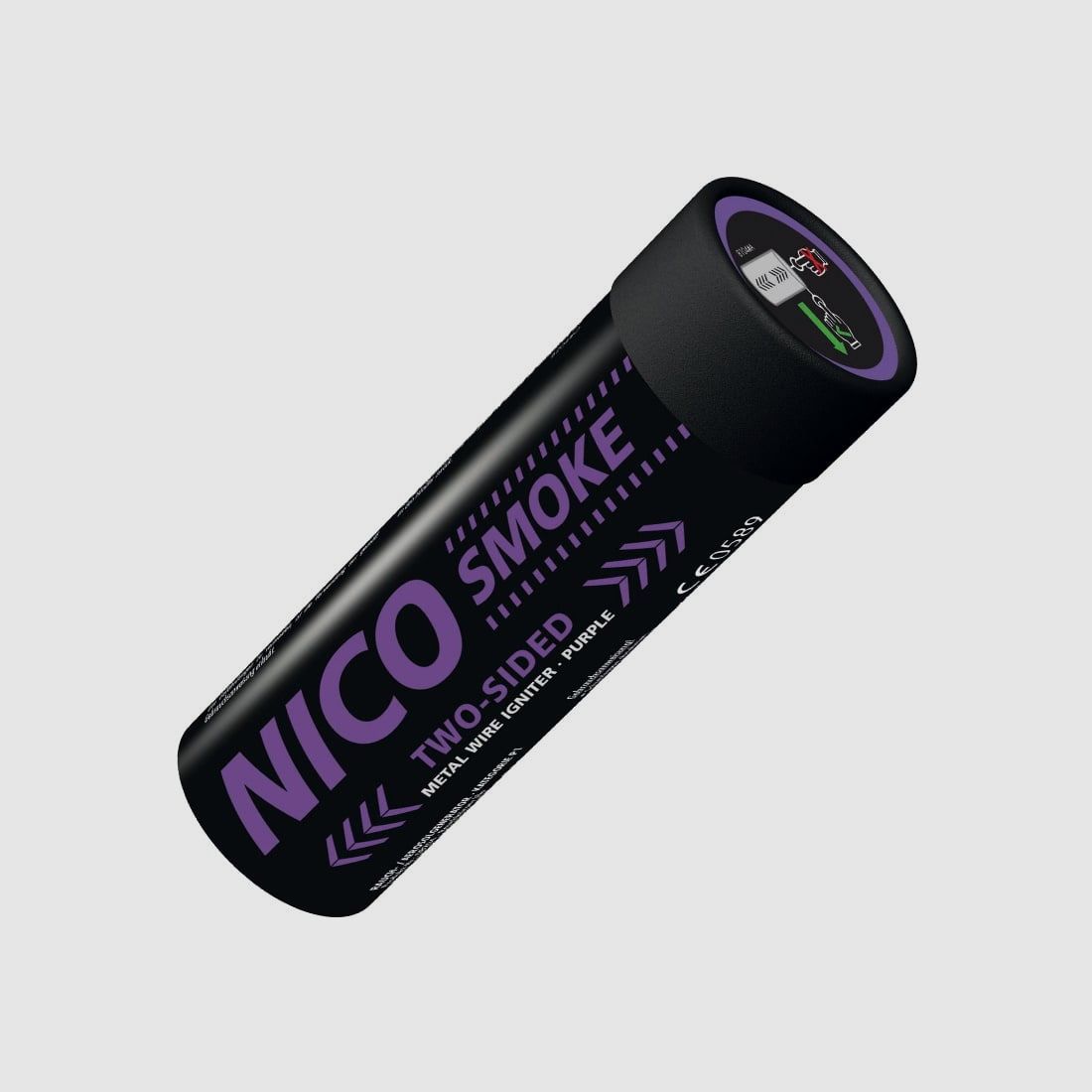 NICO 50 sekundowy dwustronny granat dymny paintball (fioletowy)