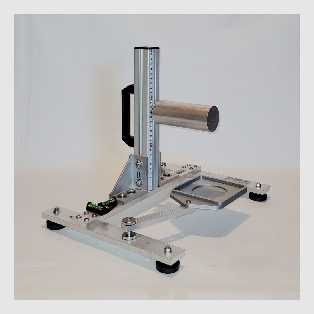 KGF Auflagestativ - Auflageständer Alu H-300-Ultimate mit Buchenholz-Auflage, Waage, Griff, Maßband + Munitionshalter