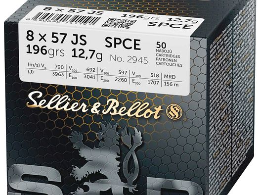 Sellier & Bellot 155487 8x57 IS Teilmantel SPCE 12,7g 196grs. 50 Stk.