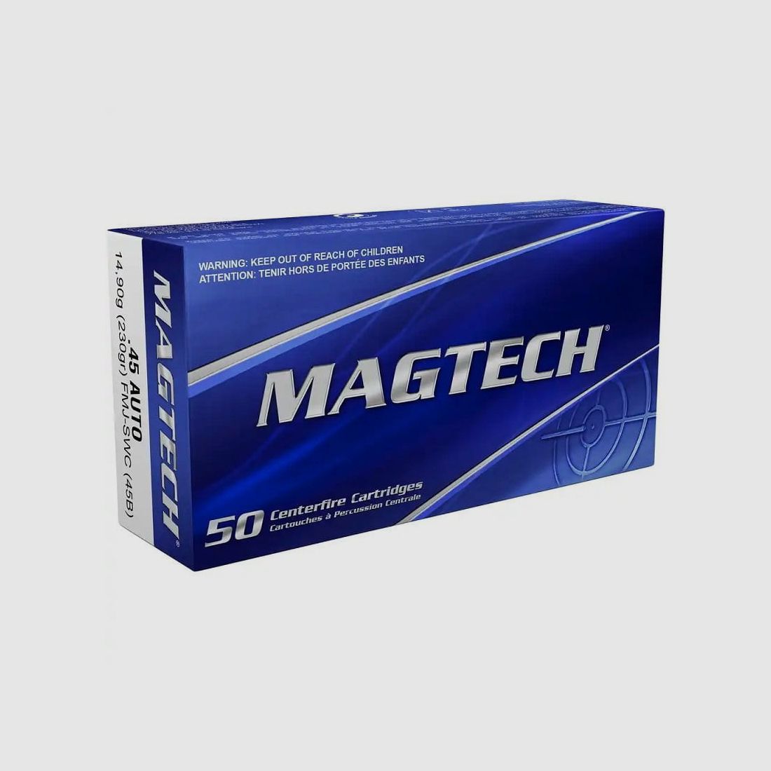 Magtech .45 Auto FMJ-SWC Vollmantel Scharfrand Wadcutter 230 gr. 45B - 50 Stk.