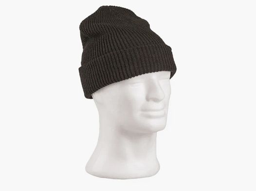 Rollstrickmütze Schwarz - Polyacryl - Unigröße