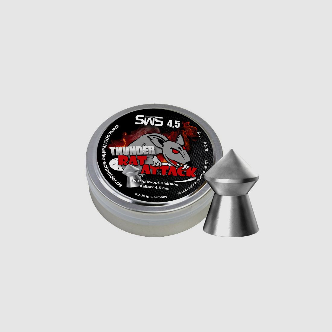 Spitzkopf Diabolos SWS Thunder Rat Attack Kaliber 4,5 mm 0,50 g glatt 500 StĂĽck