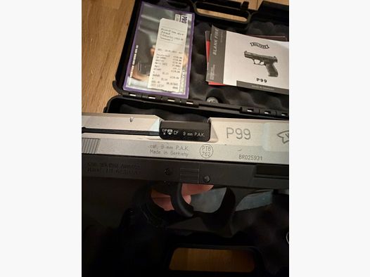 ¡Estado excelente! Walther P99 9mm P.A.K. (Umarex) – Sin disparar y OVP con recibo