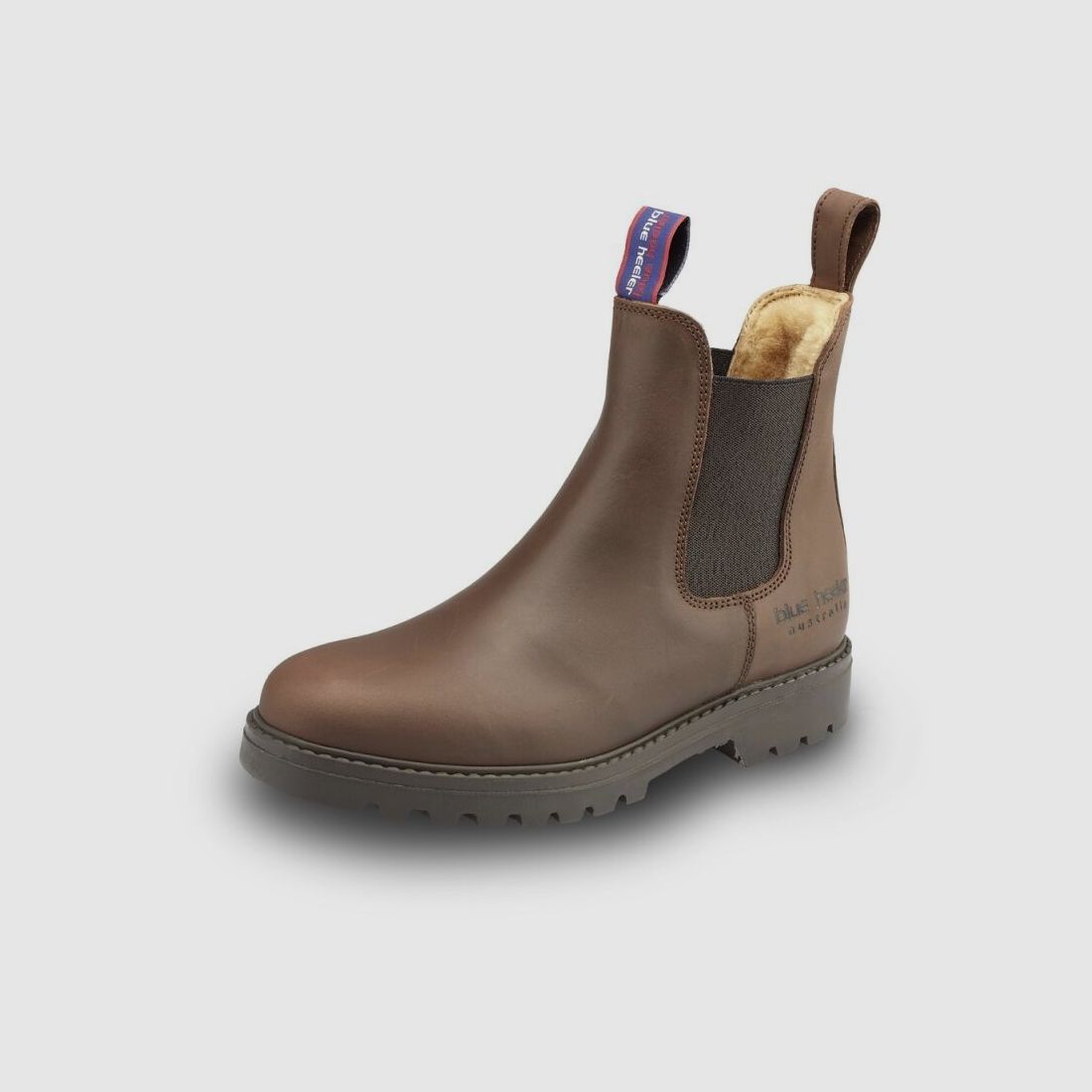 Blue Heeler Chelsea Boots Jackaroo mit Lammfell Braun