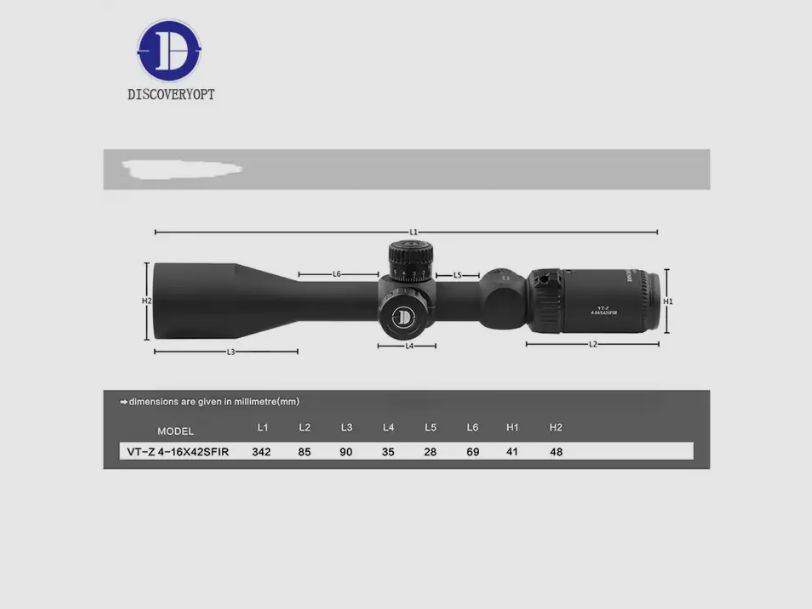 3-12x42 Zielfernrohr, 25,4 mm Rohrdurchmesser mit Seitenrad und Ringhalterung