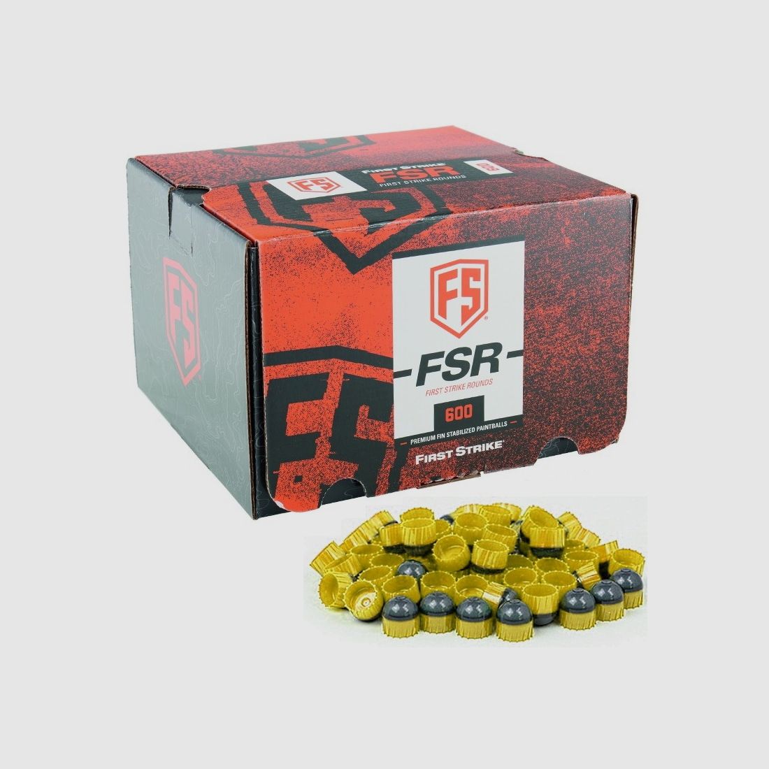 First Strike Paintballs 600 Schuss Box (grau / gelb)