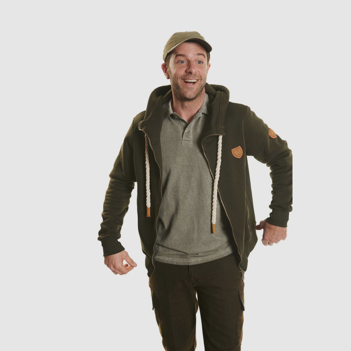 HUBERTUS Sudadera de caza para hombres con cremallera