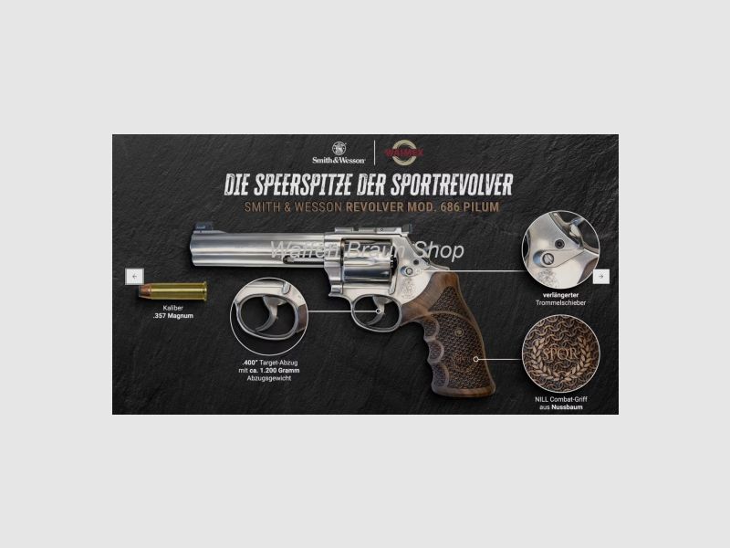 S&W Revolver Mod. 686 Pilum, 6", Kal. .357 Magnum