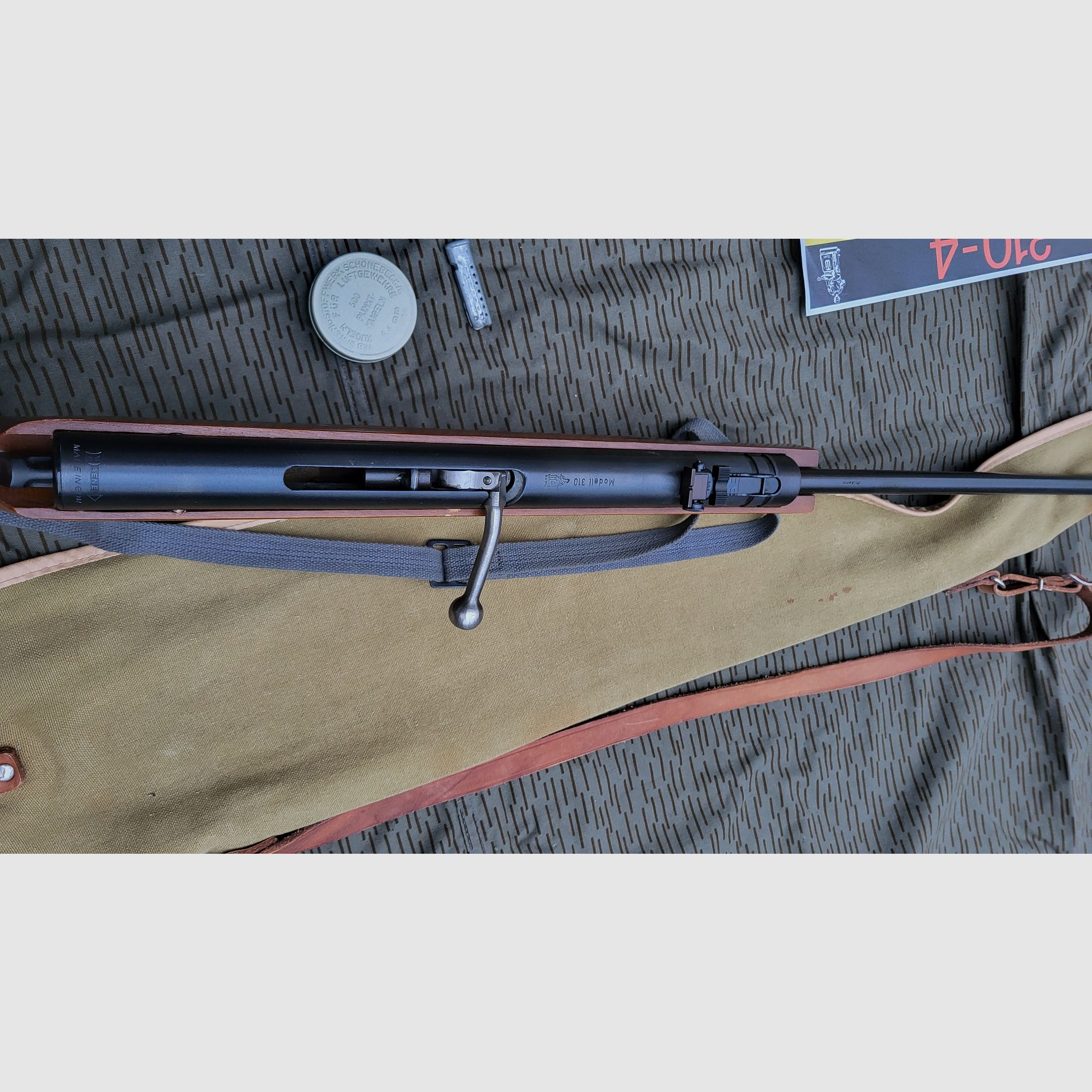 Fusil à air DDR avec chargeur Haenel 310-4 avec sacoche