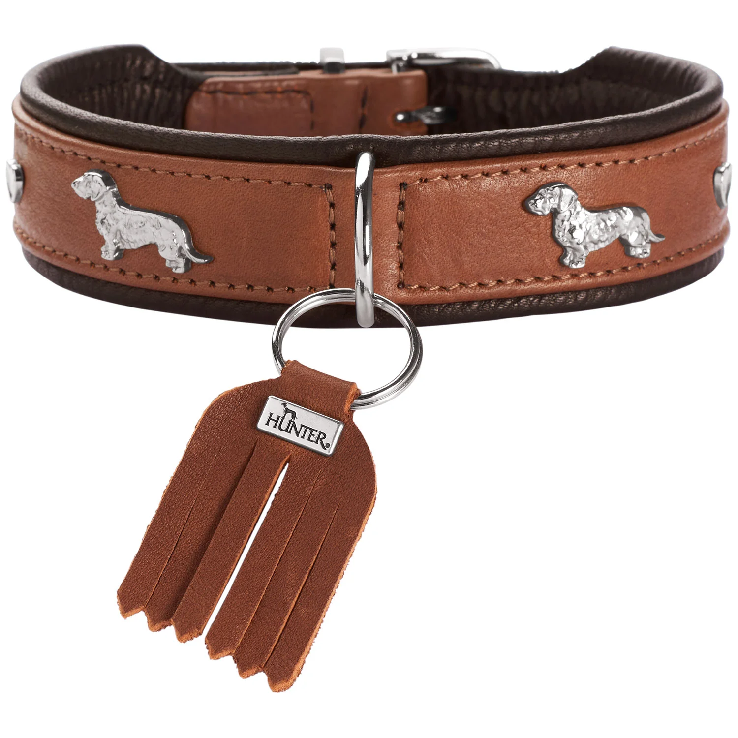 Hunter collare Teckel Monaco in Cognac/Nero