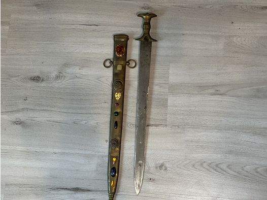 W.K&C (WKC) Kurzschwert Schwert Bronzefarben - "59" - Deko - ca. 1960