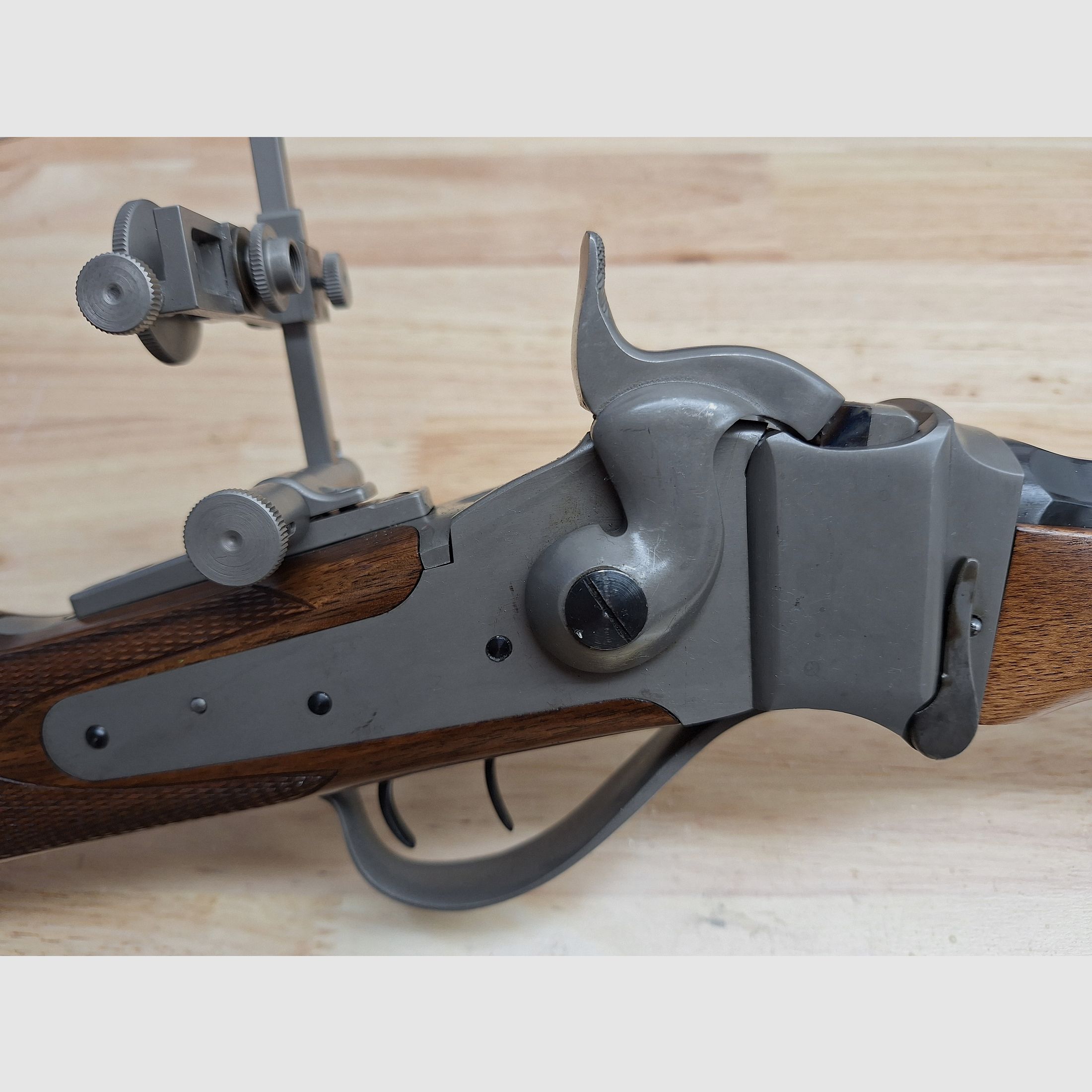 Sharps-geweer .45-120 Sharps met spindeldiopter
