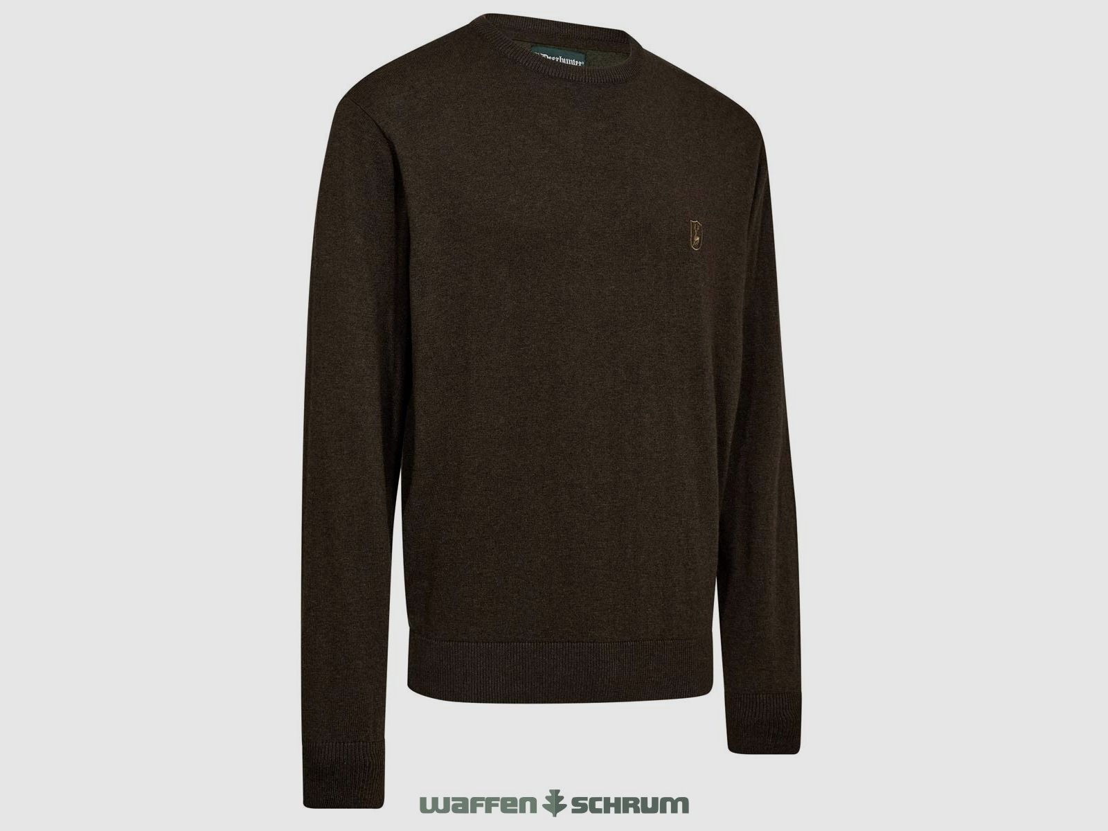 Deerhunter Pullover Harrington Rundhals Brown Melange
