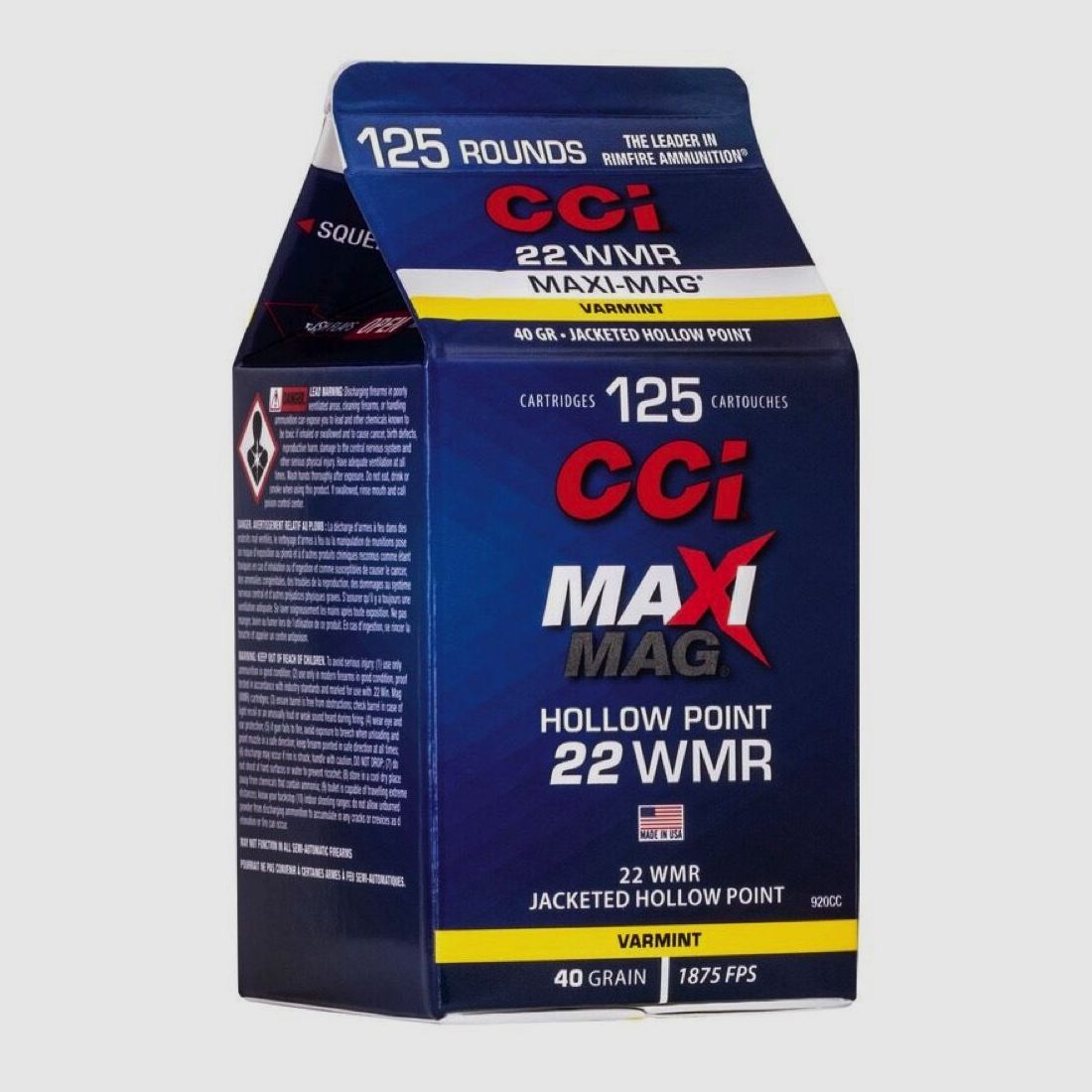 CCI Maxi-Mag JHP 40grs 125St .22wmr, afbeelding 1 van 3
