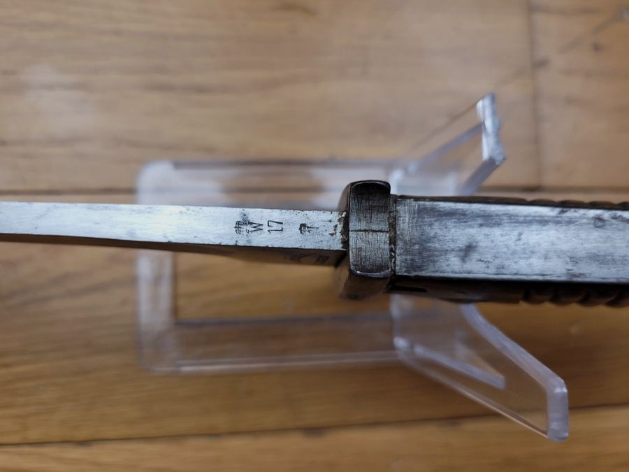 Baïonnette allemande 98/05 2° Type – rare fabrication « W. HÖLLER – SOLINGEN » – W17 – TBE / TBE+, image 11 sur 14