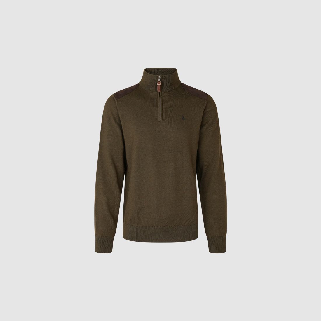 Jersey de caza para hombre Seeland Pine Half Zip de lana merina, verde, imagen 1 de 4