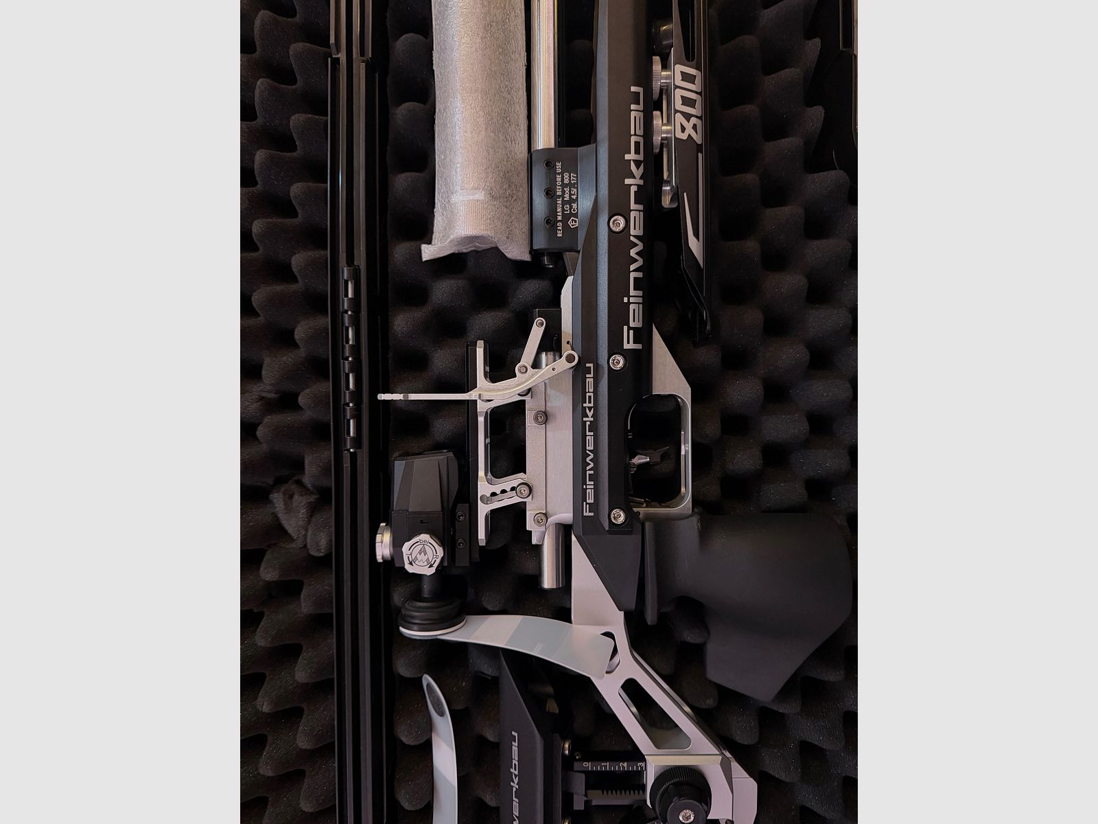 Feinwerkbau 800 Alu Silber/Sch Schaftkappe Comfort-Line / Grifgröße M