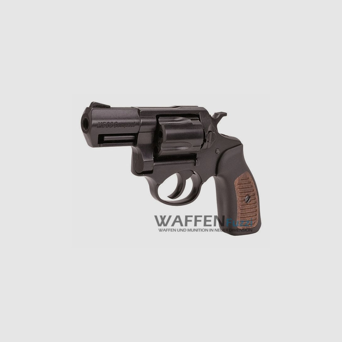 ME 38 Compact Revolver Blank Firing Gun Blued with Brown Grip