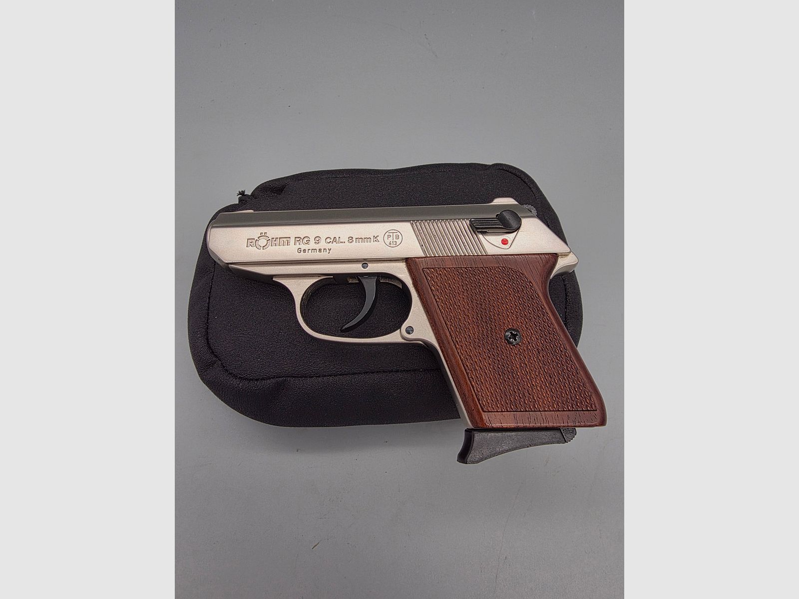 Röhm RG9 PPK Klone PTB 413 Nickel de l'année 1994 Calibre 8mm K Schreckschuss SRS RG 9