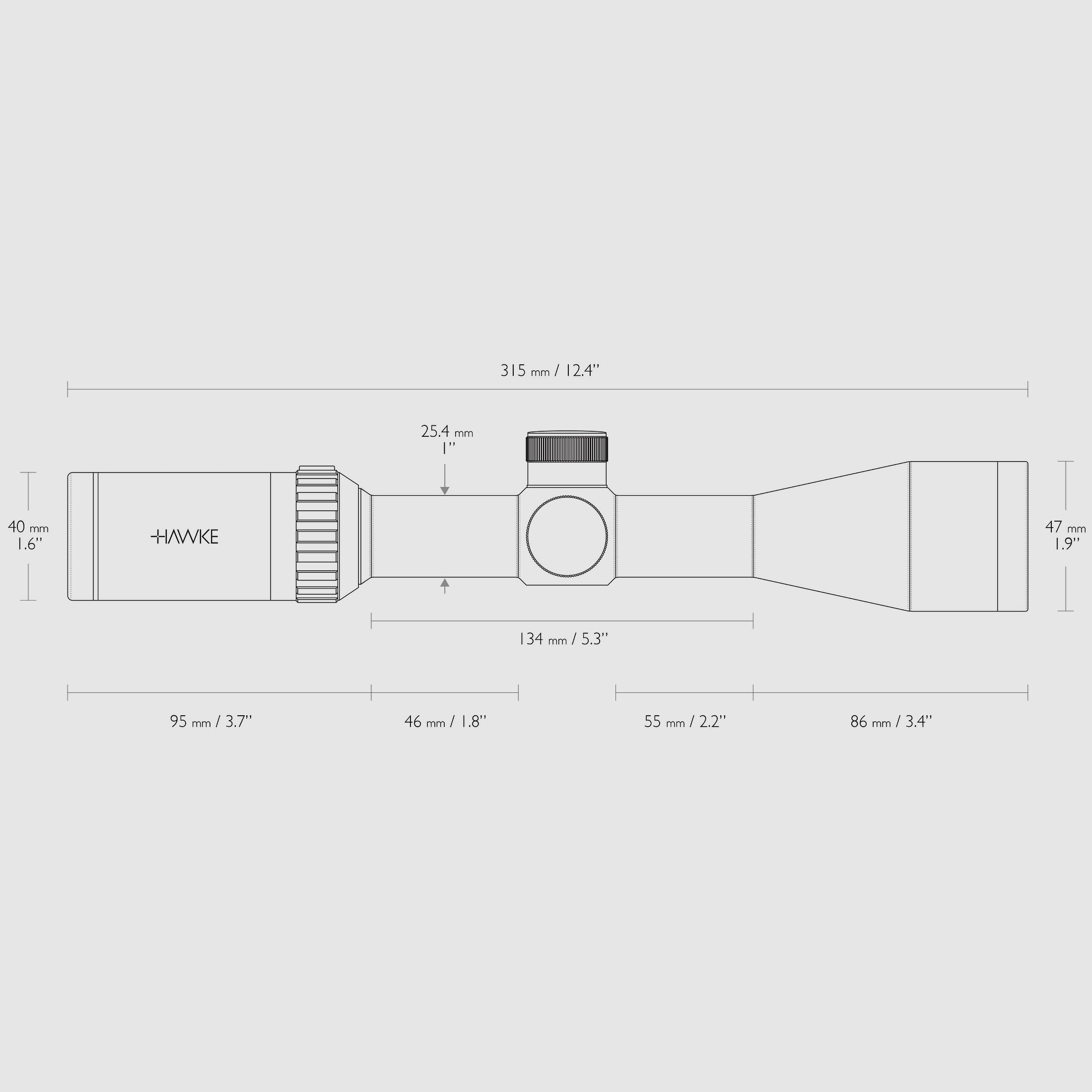 HAWKE 14121 Zielfernrohr Vantage 3-9x40 mit MIL DOT Absehen Wasserdicht