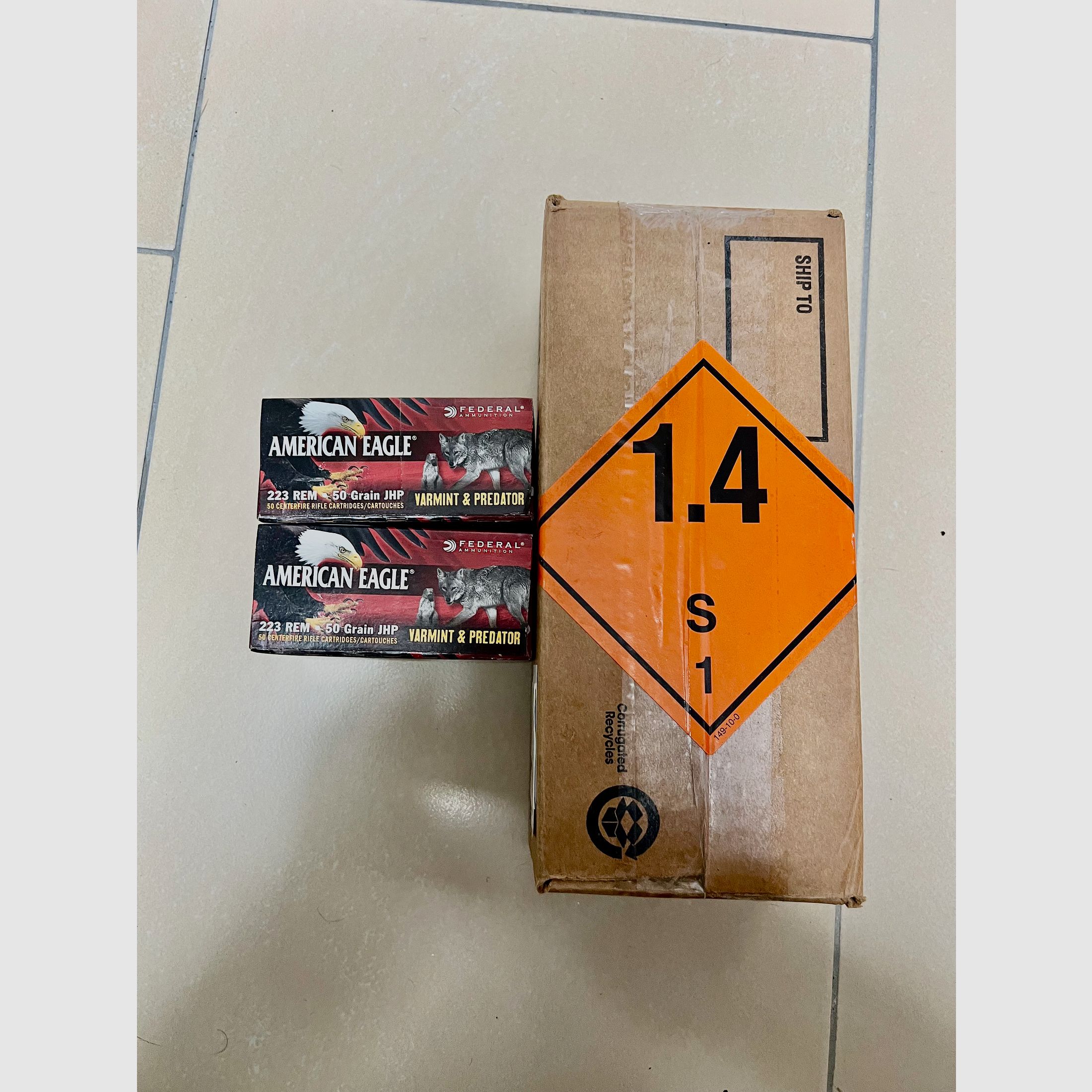 421 Patronen Varmint & Predator, 223 Rem, 50 Grain, Jacketed Hollow Point, Federal American Eagle