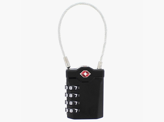 TSA TSA Gepäckschloss Stahlseil Zahlencode 4-stellig schwarz