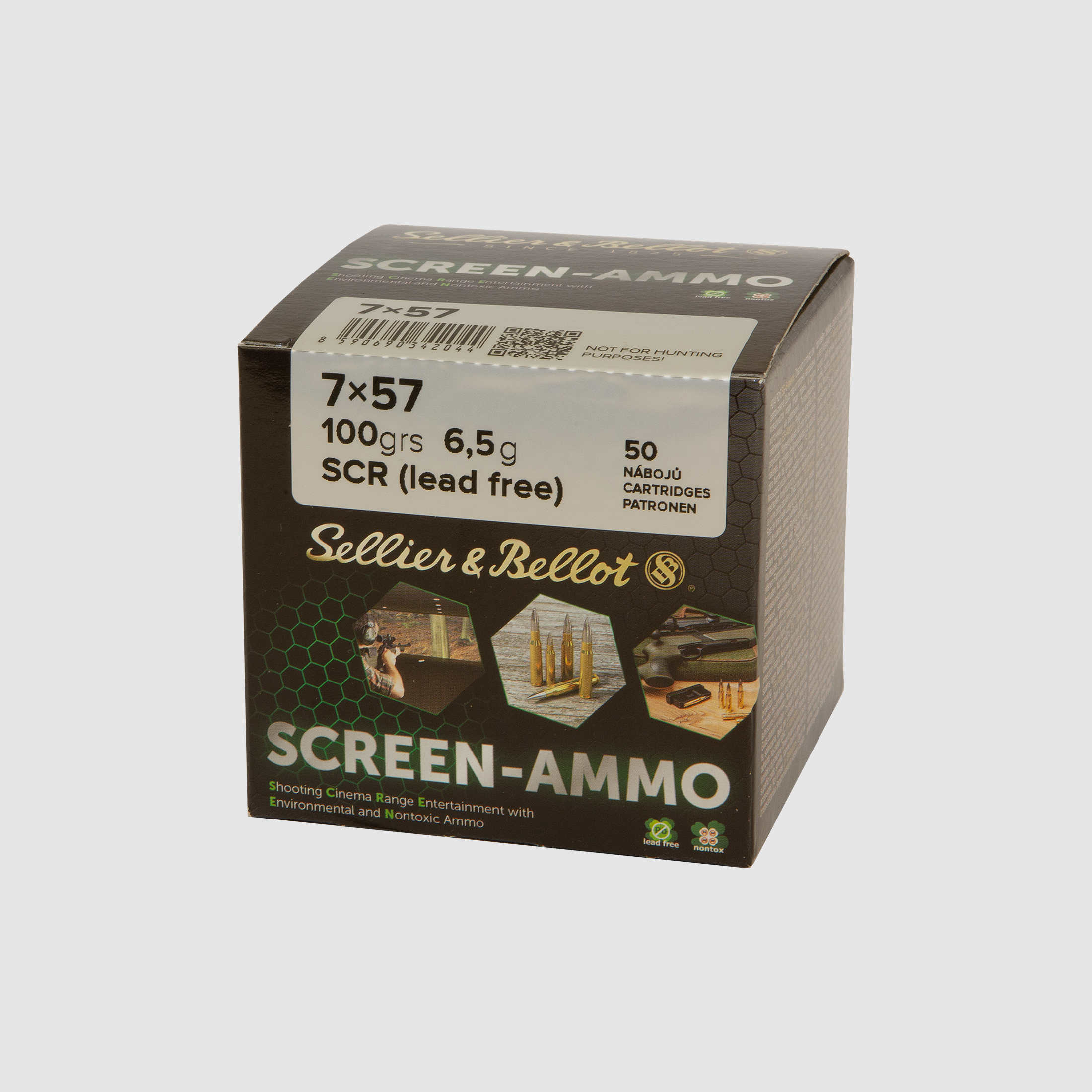 Sellier & Bellot Amunicja myśliwska SCREEN-Ammo 7 x 57 6,5g Screen (Bez ołowiu) Opakowanie zbiorcze 50