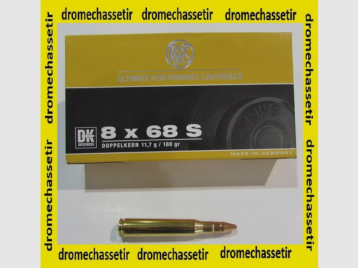 1 boite de 20 Cartouches de Calibre 8x68S, DK 180 grains