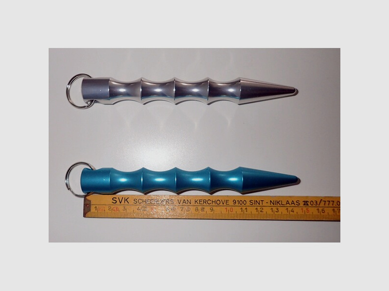 2 x Kubotane (Schlagkraftverstärker), Aluminium, türkis + silber, neu!