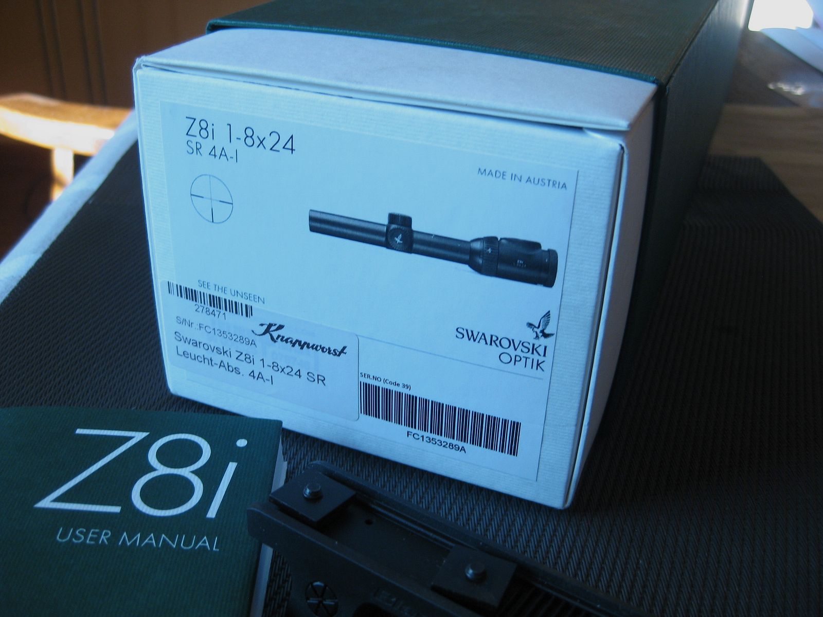 LIKE NEW TOP Swarovski Z8i as 1 - 8 x 24 SR Abs. 4A-i and orig. Blaser saddle mount (high)! No ZEISS-LEICA-SAUER-MAUSER-GPO