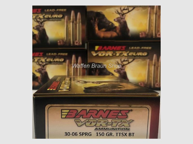 BARNES 31330 VOR-TX EURO CENTERF.RIFLE AMMO .30-06 SPRG 150GR TTSX 20 pièces