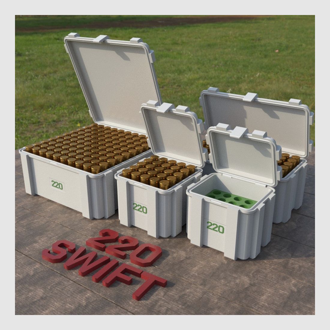 Filamelt Munitionsbox / Ammo Box .220 Swift – Patronenbox ‘Klappdeckel’ – 20 / 25 / 50 / 100 Runden