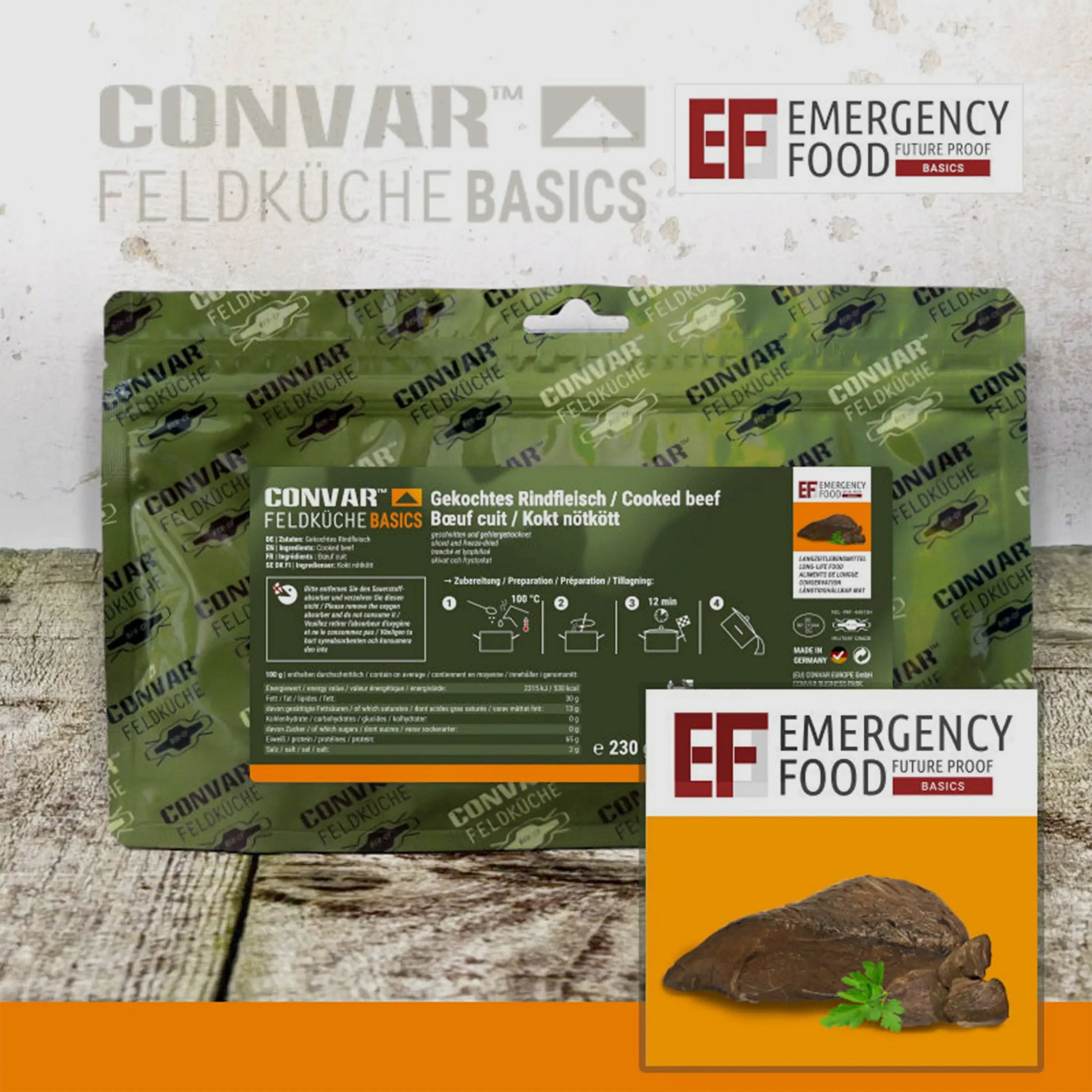 CONVAR Kuchnia Polowa CONVAR Kuchnia Polowa Podstawy Gotowana Wołowina 230 g