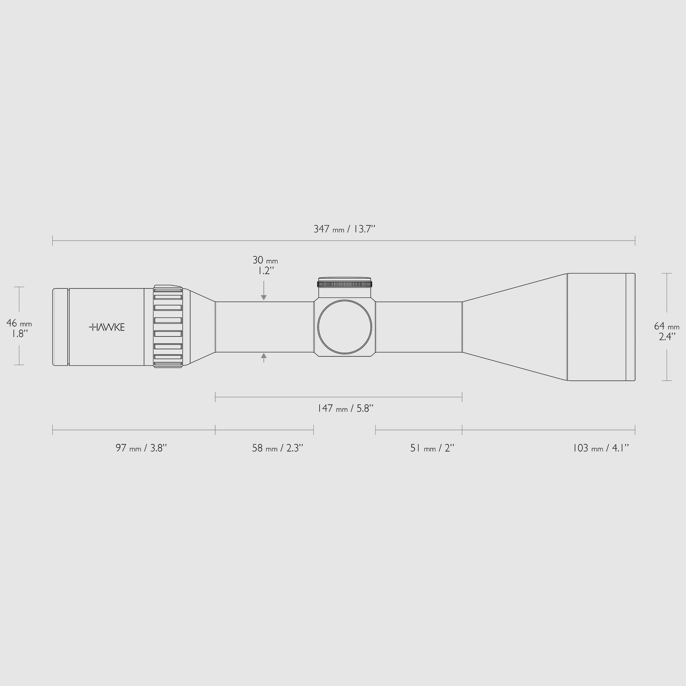 BWare HAWKE 16330 Zielfernrohr Endurance 30 WA 3-12x56 LR DOT 8mal IR V380