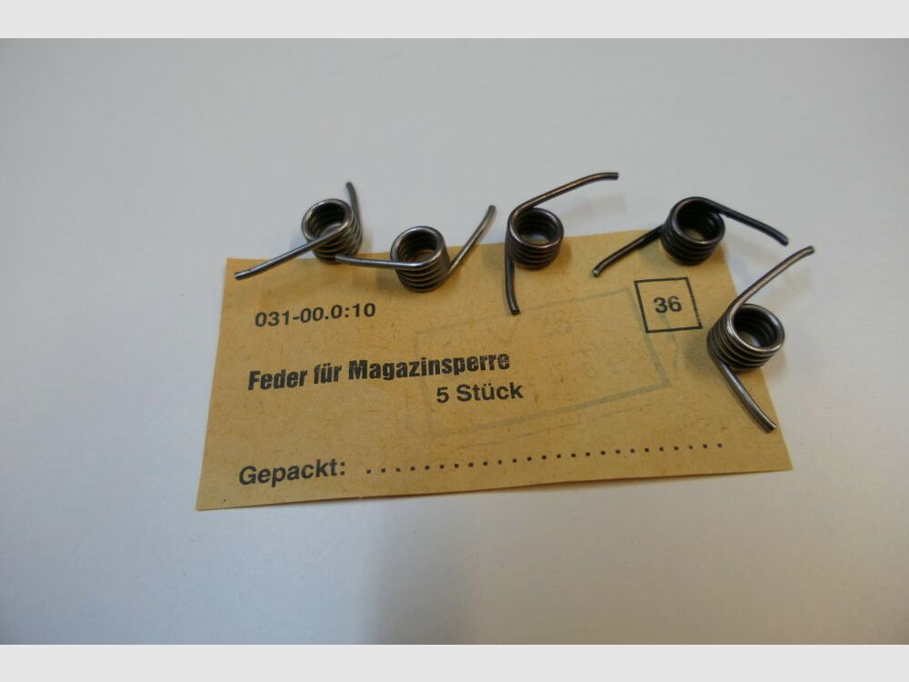 DDR VEB appareils et construction d'outils Wiesa original DDR NVA AK 47 ressort pour verrouillage de chargeur [ 5 ] inutilisé, neuf pour AK47, 7,62x39, image 1 sur 2