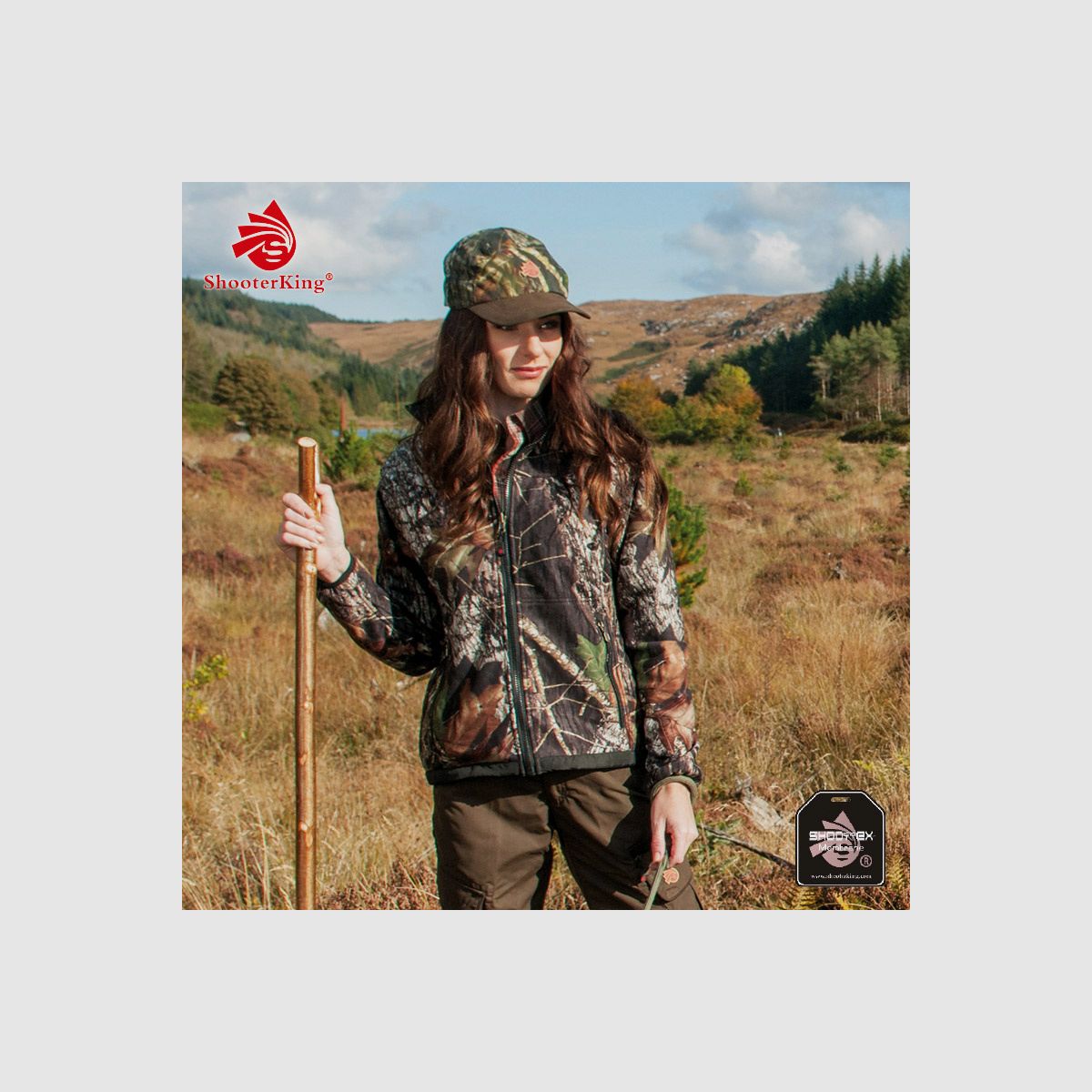 SHOOTERKING Softshell Damen Jacke 2 in 1 Mossy Oak Camo