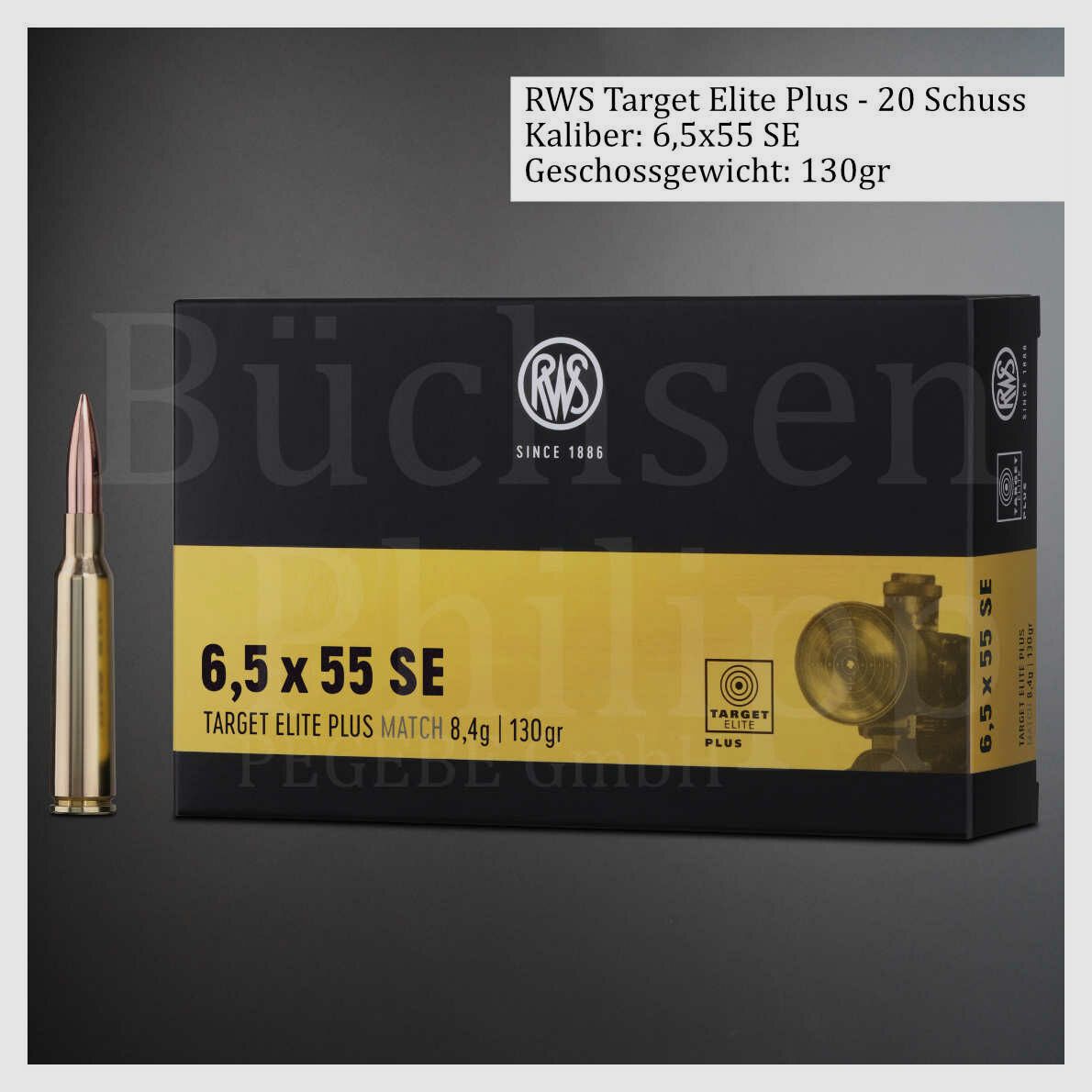 RWS 6,5x55 SE Target Elite+ 130gr 6,5x55 SE Target Elite+ 130gr