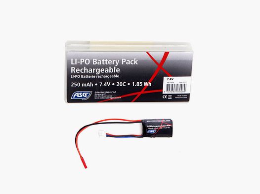 ASG LiPo Akku 7,4V 250mAH 20C für Airsoftwaffen mit HPA