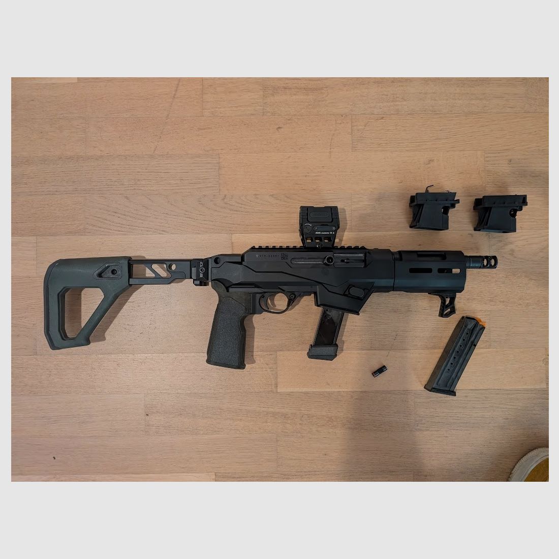 Ruger PC Charger PCC kort wapen (met veel accessoires, waaronder een steunstok, compensator)