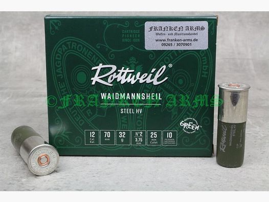 RWS Rottweil Waidmannsheil Steel HV 12/70 3,75mm 10Stück