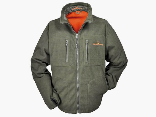 Hubertus Warn Wende Fleecejacke Olive-Orange
