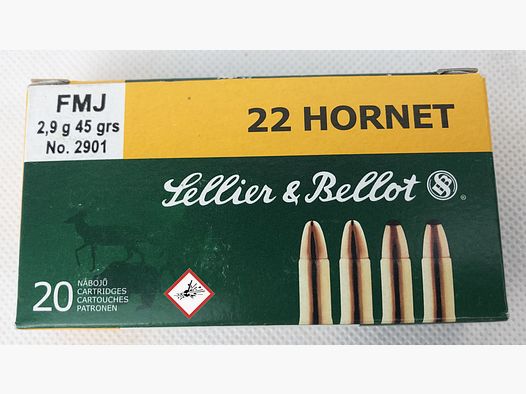 Sellier & Bellot .22 Hornet FMJ 45grs