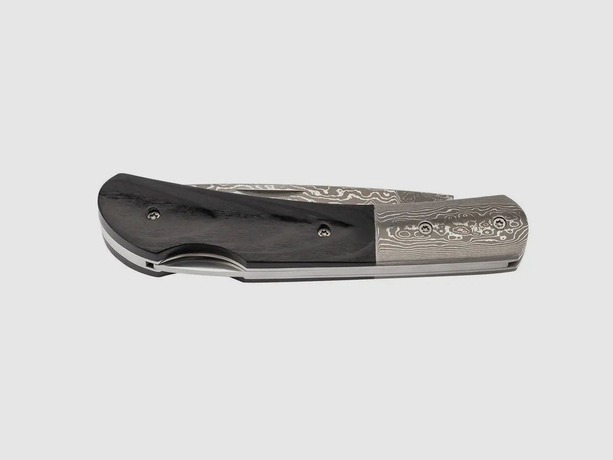 Cuchillo de bolsillo PUMA TEC de damasco, madera de pakkawood