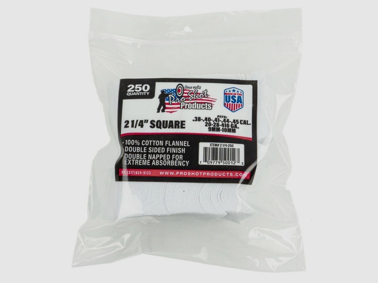 250 Patches 2 1/4" Eckig .38-45/20GA