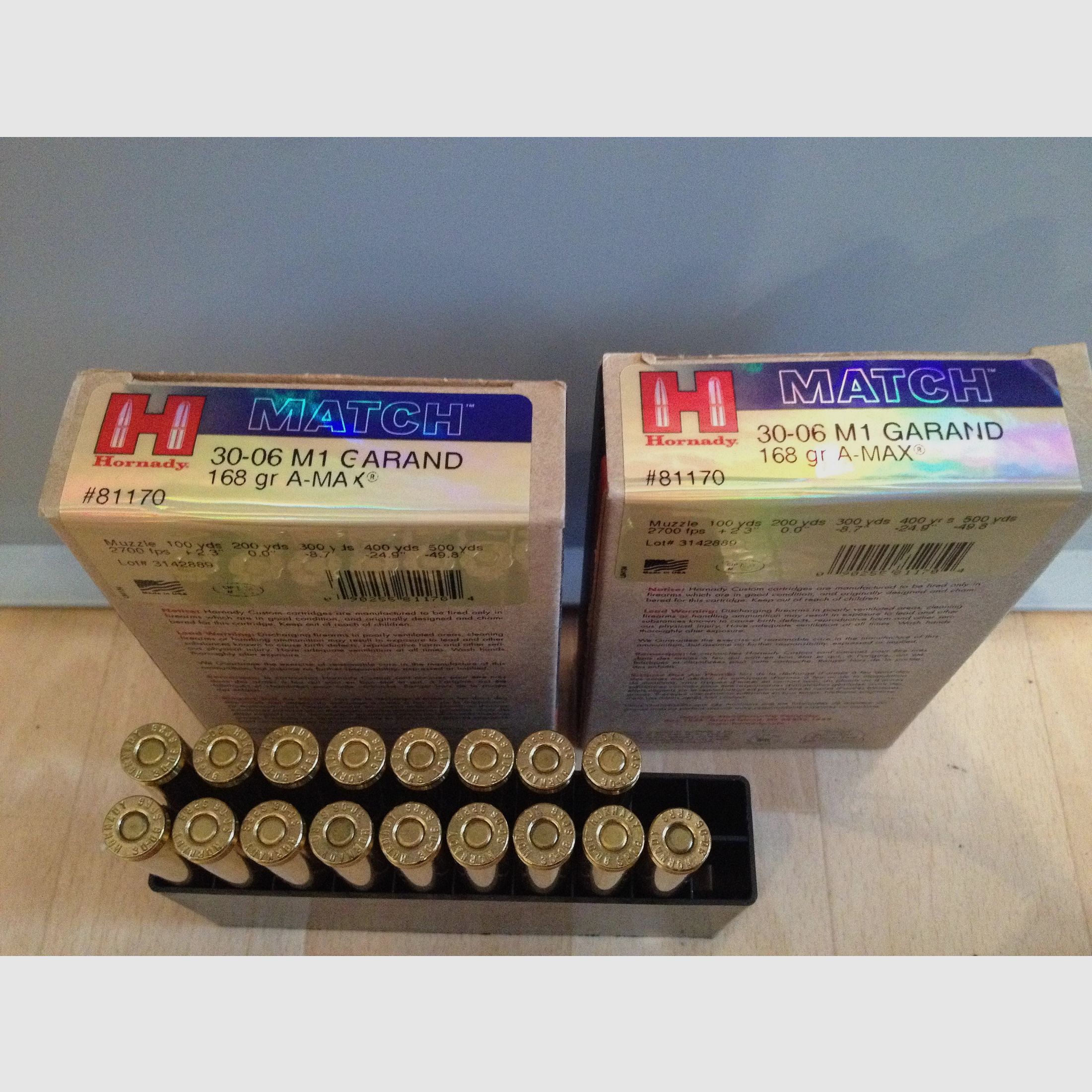 30-06 M1 Garand :  37 Schuss UNTERM Händlerpreis! Hornady A-MAX