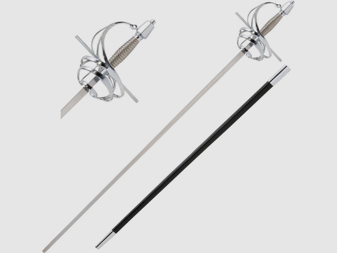 Practical Rapier inklusive Scheide aus Holz