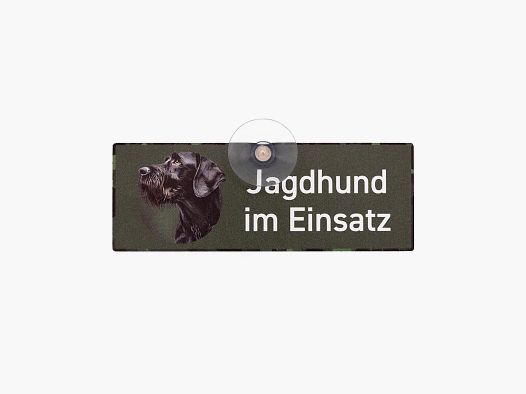 Wilde Hilde Autoschild Jagdhund im Einsatz Drahthaar